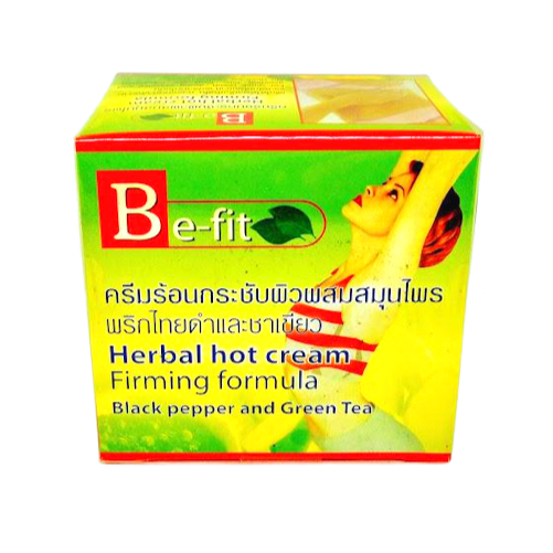 Антицеллюлитный разогревающий крем для коррекции фигуры с черным перцем и зеленым чаем Be-Fit (Thanyaporn Herbs), 80 г