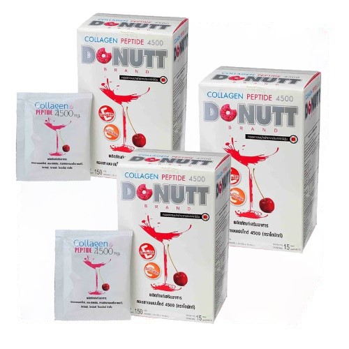 Набор 3 коробки Питьевого морского коллагена для красоты и здоровья (Donutt Brand), 15 саше х 10 г